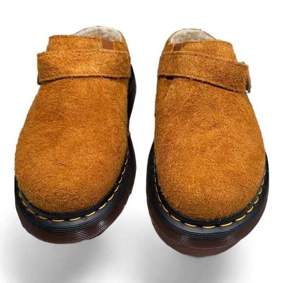 Dr. Martens Isham Brown Shearling Slingback Mules Sandals Unisex US W-10 M-9 _A1 - Picture 4 of 14